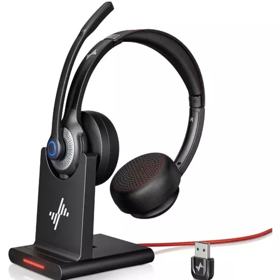 Wireless Headset AI Noise Cancelling Microphone Bluetooth Headset V5.2 Headphone