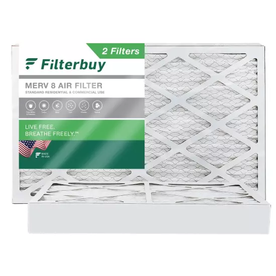 Filterbuy 16x24x4 Pleated Air Filters, Replacement for HVAC AC Furnace (MERV 8)