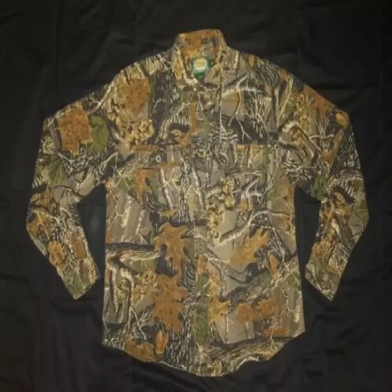 Cabelas For Women Seclusion 3D Hunting Outdoors Camo Denim Button Front Shirt M