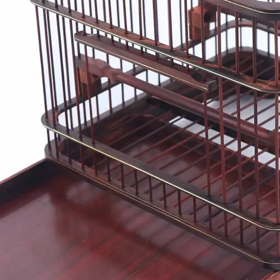 Bird Cage Dark Red Cage Bird Cage Retro Pet Nest Home With Removable Drawer