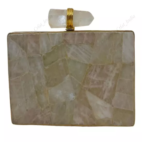 Natural Gemstone Clutch Purse, Rectangle Shape Bag, Avaliable in Multiple Stones