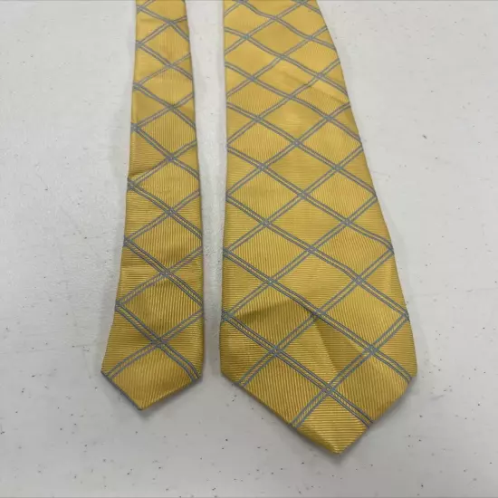 Thomas Pink Men's Yellow Argyle Silk Neck Tie $195