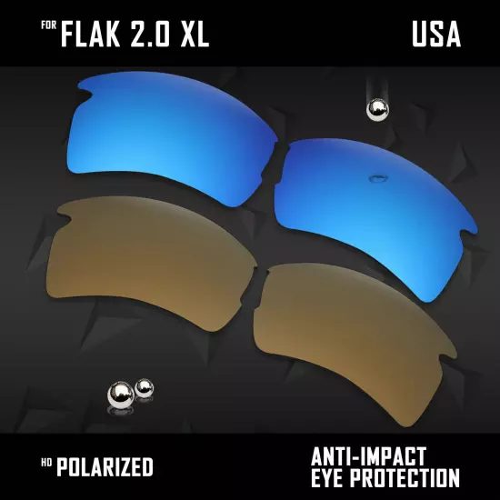 Anti Scratch Polarized Replacement Lenses for-Oakley Flak 2.0 XL OO9188 Options