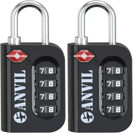 ANVIL TSA Approved Luggage Lock - 4 Digit Combination, 10,000 Combinations, Easy