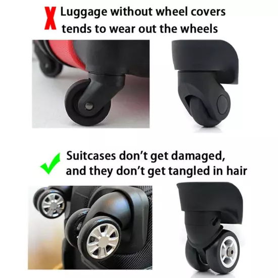 8PCS/Set Silicone Suitcase Wheels Protection Cover Luggage Wheels Protector