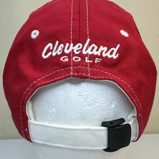 Cleveland Golf Strapback Hat Cap Red/White Logo One Size