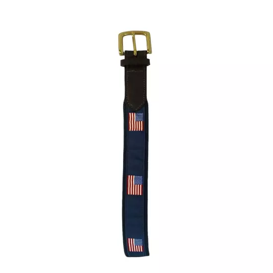 Vineyard Vines Sz 34 American Flags Canvas Club Belt