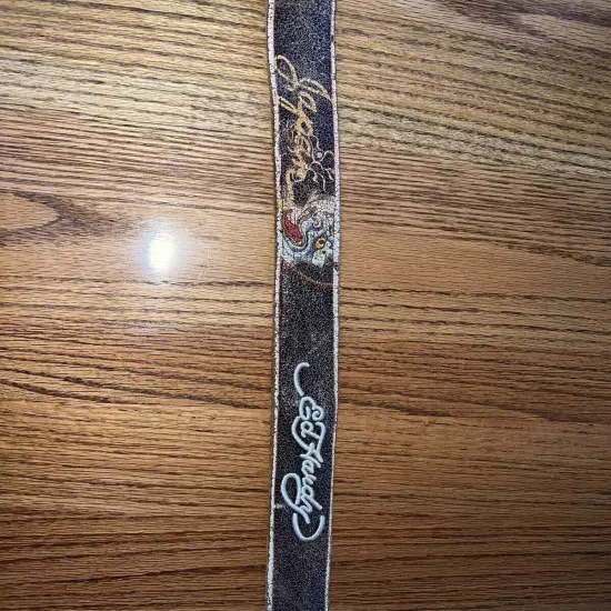 ED HARDY Tattoo Artist -Belt, leather, DAMAGED. Repair Or Craft Bracelet Leather