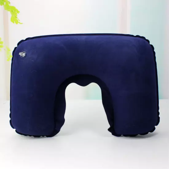 1X Portable Inflatable Flight Pillow Neck U Rest Air Cushion