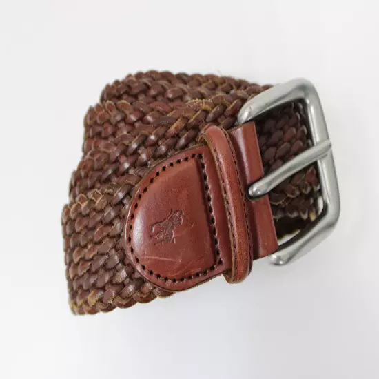 Polo by Ralph Lauren Brown Leather Braided Belt Men's Size 48 / 120