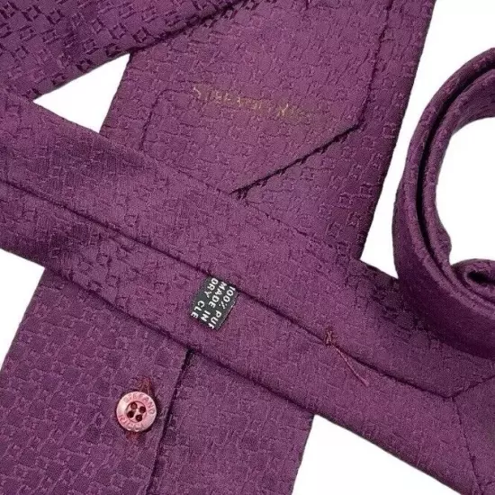 STEFANO RICCI XL Purple Geometric Silk LUXURY Tie ITALY