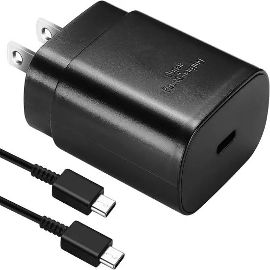 25w Type USB-C Fast Wall Charger+6FT Cable For Samsung Galaxy S20 S21 5G lot US