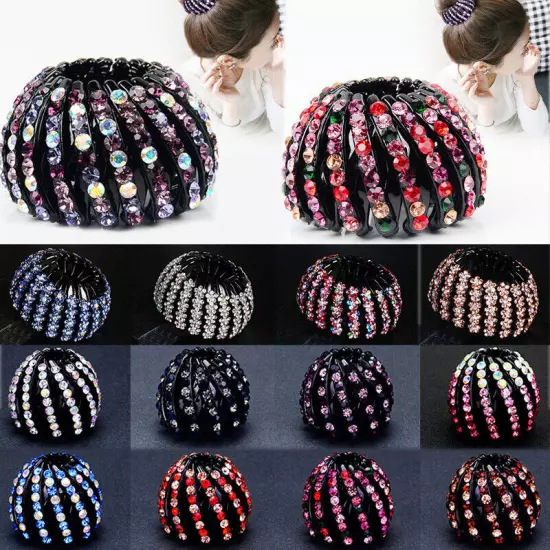 Women Bird Nest Expanding Ponytail Tail Hair Bun Holder Clip Claw Girls Hairpin