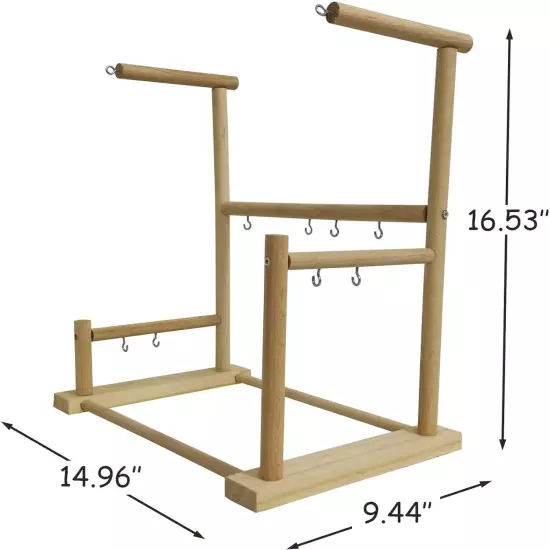 kathson Parrot Playstand Bird Playground Conures Play Stand Wood Multicolor 