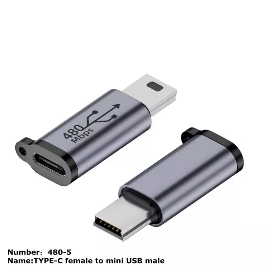 480Mb Micro USB to Mini USB Adapter Type-C Female to Mini USB 2.0 Male Converter