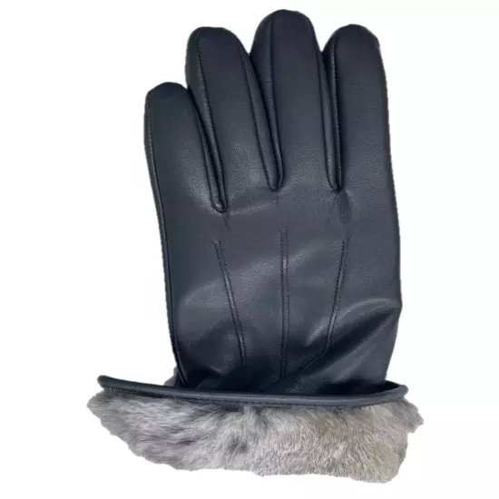 Women's Sheepskin Leather Full Lined Rabbit Fur Gloves