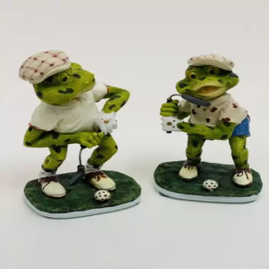 Golfing Frogs Figurines 5”