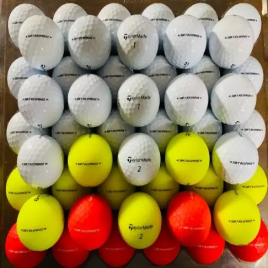 Taylor Made Soft Response Golf Balls-Lot of 50-4A/5A High Grade, Assorted