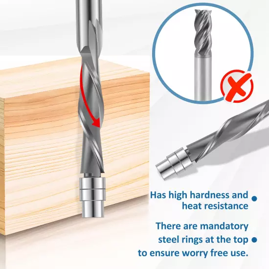 Downcut Spiral Flush Trim Router Bit Carbide Flush Cut Router Bit w/ 1/4" Shankφ