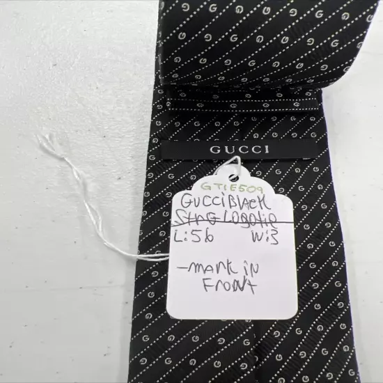 Gucci Men's Black Striped & Logo Neck Tie $295