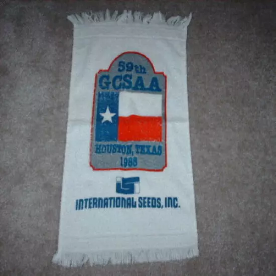 Vintage Golfbag Towel 59th GCSSA Houston, Tx 1988 Made in USA Cannon CottonTowel