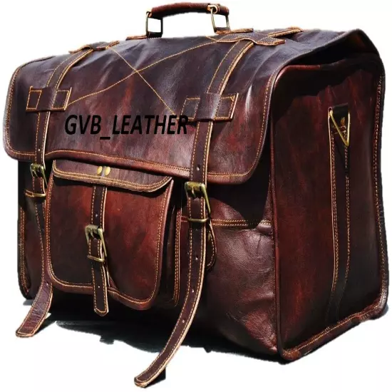 Men's Leather Large Duffle Travel Bag Baggage Luggage Weekender Overnight Bags