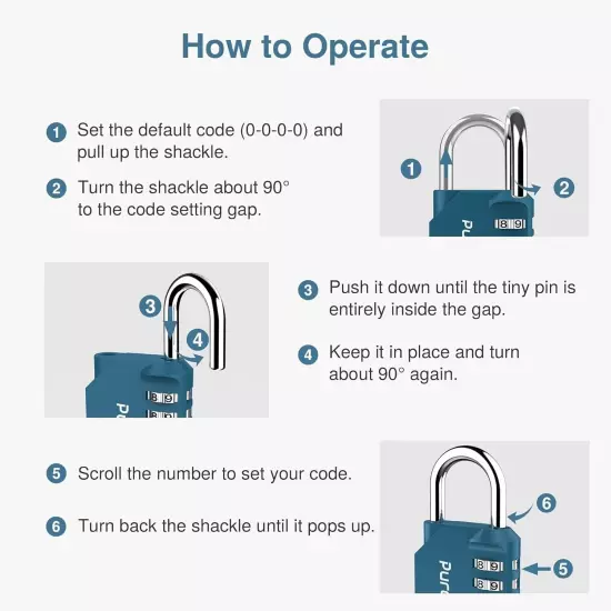 1 Pack Combination Lock 4 Digit Locker Lock Outdoor Waterproof Padlock for Schoo