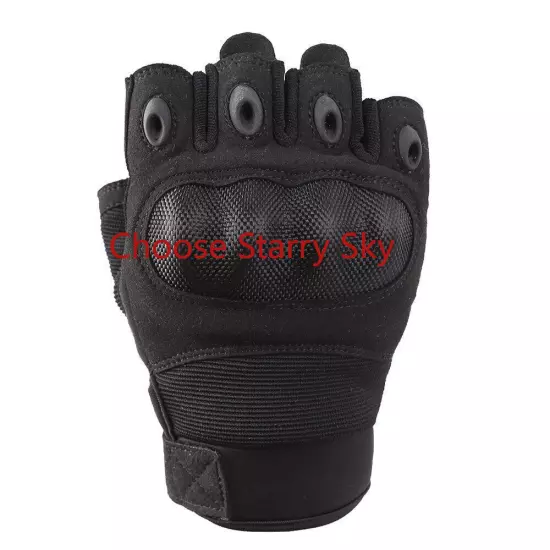 Tactical Half Finger Gloves Combat Hand Protective Gear Handwear BK