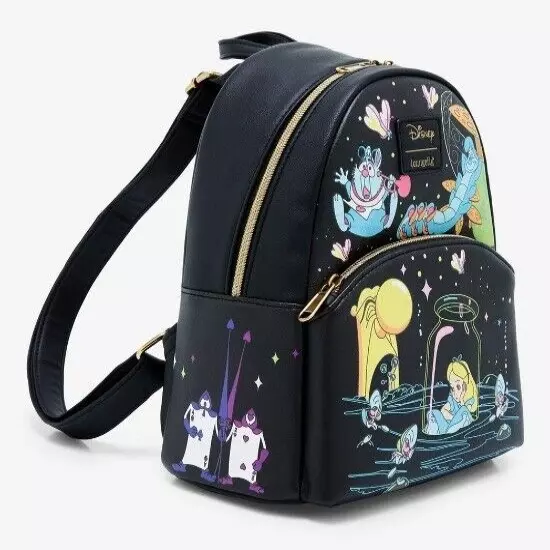 Loungefly Disney Alice In Wonderland Glow In The Dark Characters Mini Backpack