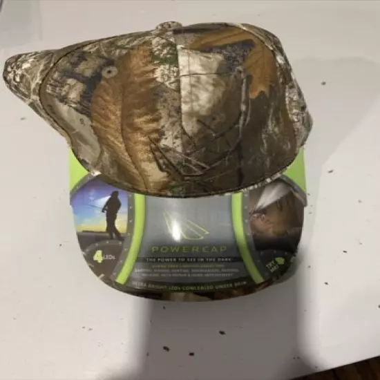 Realtree xtra Camouflage Power Cap Lighted Brim 42 Lumens Hook and Loop