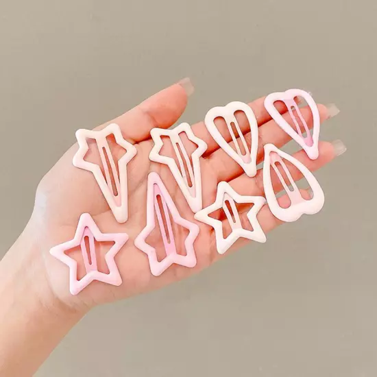 3Pcs/Set Pink White Series Hair Clips Pentagram Pin Barrettes Cute Sweet I5M7 ∫н