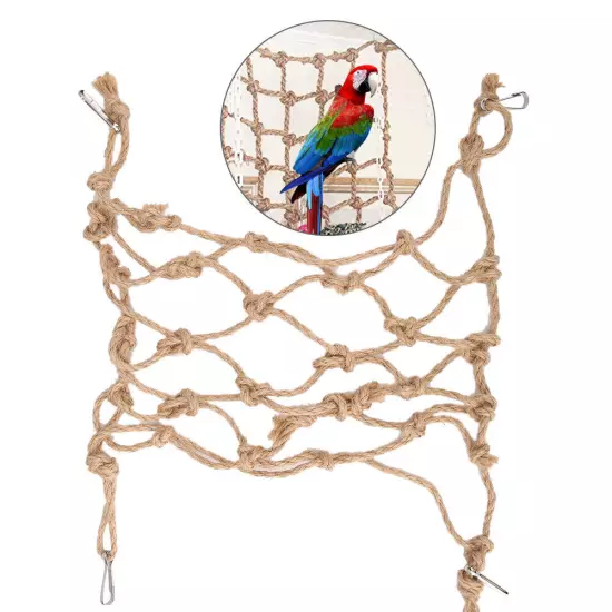 Hemp Rope Bird Climbing Net Hanging Rope Net Swing Play Rope Ladder Chew