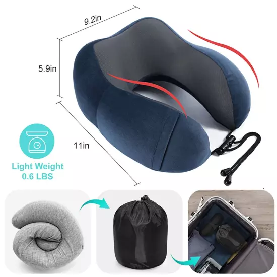 Travel Pillow Luxury Memory Foam Neck & Head Support Pillow