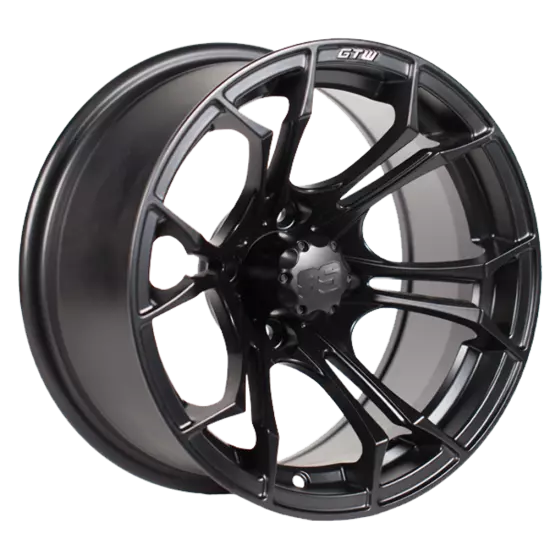 Set of 4 GTW 14" Spyder Matte Black Lifted Golf Cart Wheels on 23" A/T Tires