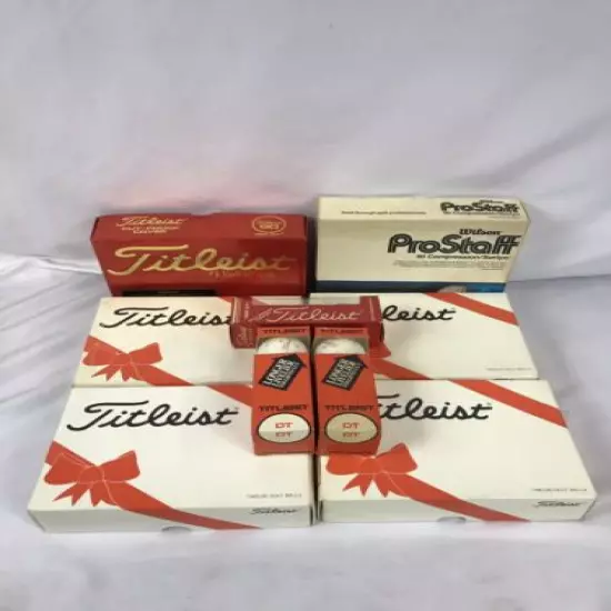 Lot Of Titleeist DT Acushnet And Wilson ProStaff Vintage Golf Balls NOS 81 Balls