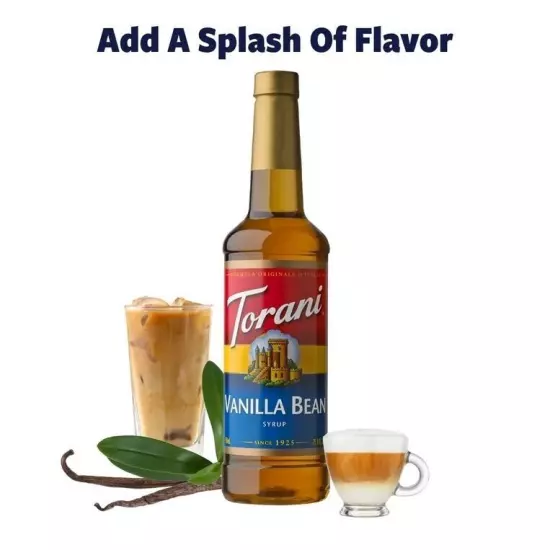 Torani Vanilla Bean Flavoring Syrup, Coffee Flavoring, Drink Mix, 25.4 oz