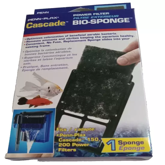 Penn Plax Cascade 150&200 Bio Sponge Fish Tank Filter Replacement Pad Lot of 3