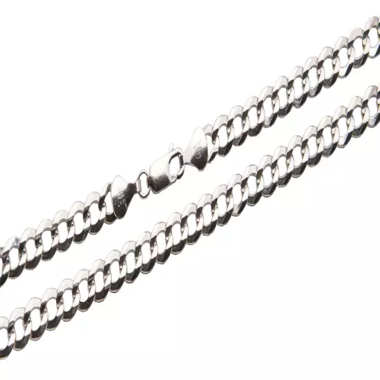 14k Solid White Gold Cuban Link 2mm-8mm Chain Necklace 16"-30"