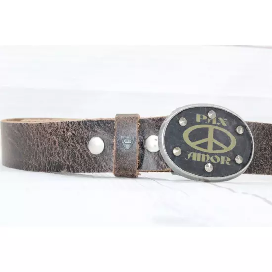 Unbranded Mens Brown Pax Amor Buckle Leather Belt Size 40