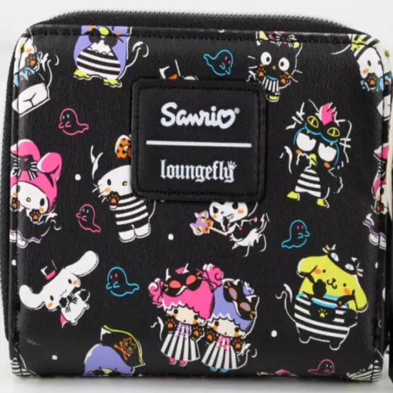 LOUNGEFLY HELLO KITTY AND FRIENDS HALLOWEEN COSTUMES MINI ZIPPERED WALLET NEW