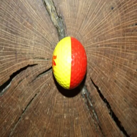 VINTAGE RED AND YELLOW PING EYE GOLF BALL MUST SEE!!!!