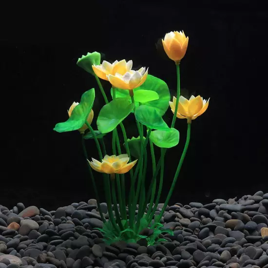 Artificial ,Lotus Decoration Aquarium Water Grass Decor Fish Tank Lan