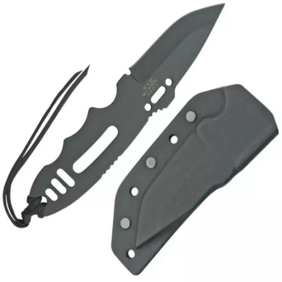 TOPS Covert Fixed Knife 3" One Piece 1095 Carbon Steel One Piece Construction