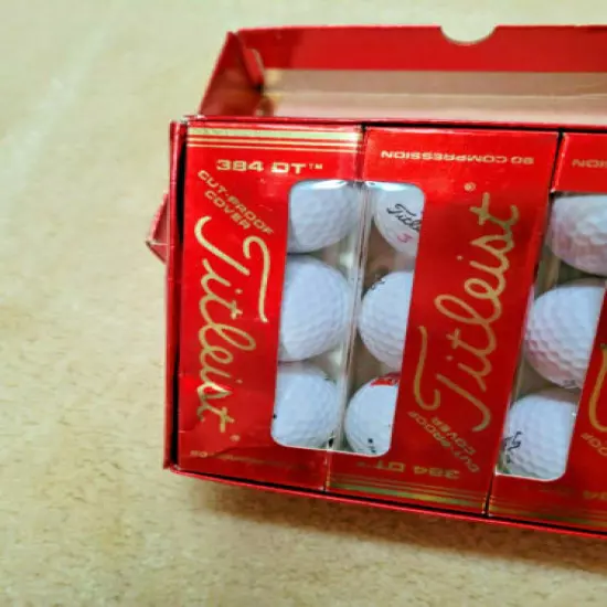 12 New Vintage Titleist 384 DT 90 Compression Golf Balls Unused in Box