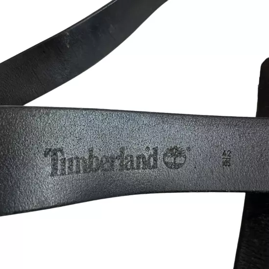 Timberland leather belt black italian leather size 42 105 cm square buckle