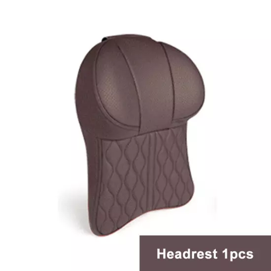 Car Leather Headrest Lumbar Support Rest Neck Pillow Back Cushion Waist Supports