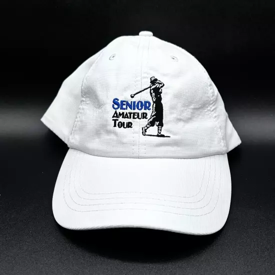 Senior Amateur Tour Golf Hat White Adult One Size Poly American Dry Goods Used