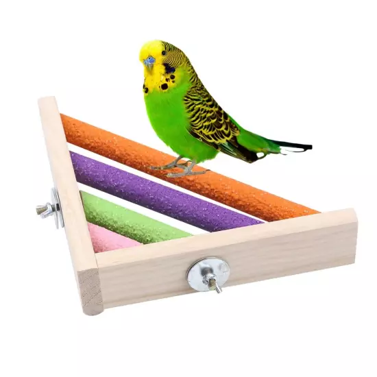 POPETPOP Bird Perch Bird Corner Perch: Wooden Parrot Perch Stand Bird Cage Pl...