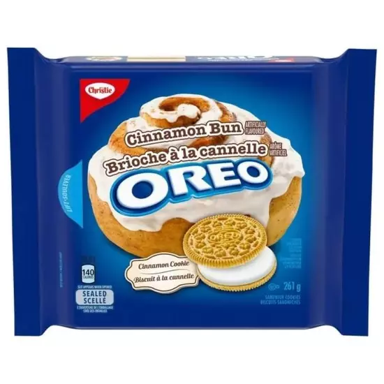 Oreo Cinnamon Bun Sandwich Cookies 261G {Imported from Canada}