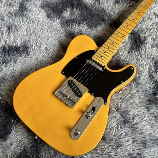 New caster yellow electric guitar with maple neck shipping quickly